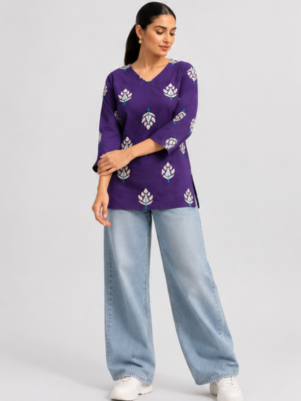 Pure Cotton Short Straight Kurti
