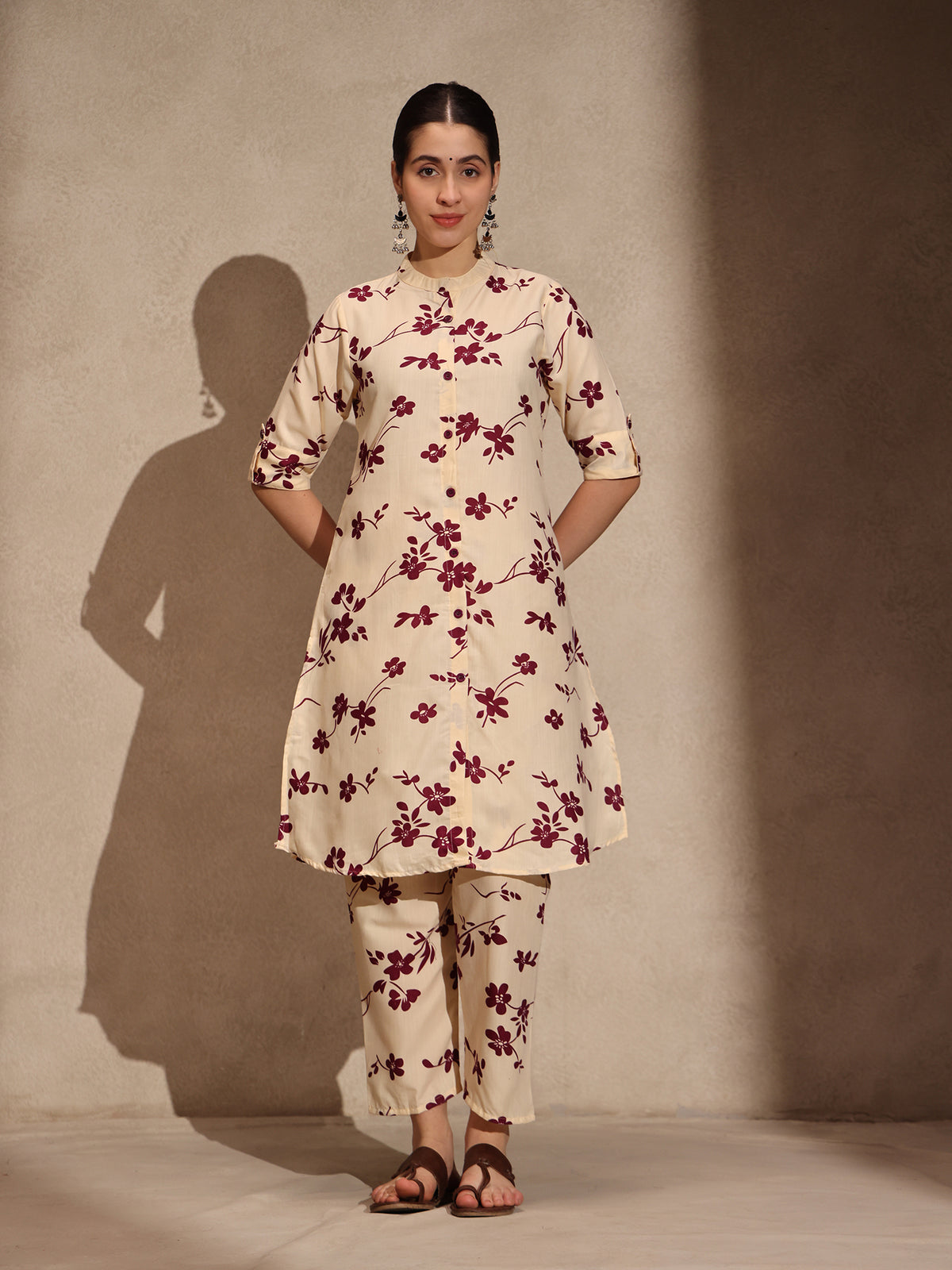 PURPLE CREAM DRESS