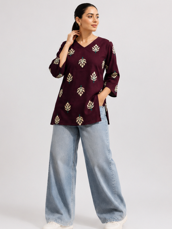 Pure Cotton Short Straight Kurti