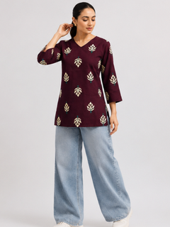 Pure Cotton Short Straight Kurti