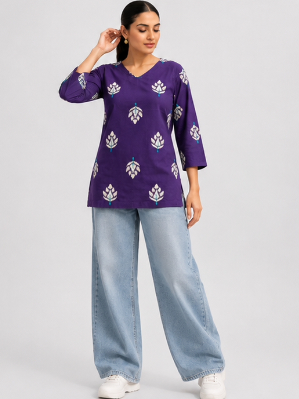 Pure Cotton Short Straight Kurti