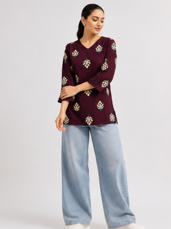 Pure Cotton Short Straight Kurti