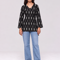 Black Cotton Short Straight Kurti
